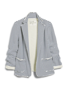 Frank & Eileen Dublin Sweatshirt Blazer | Navy French Stripe