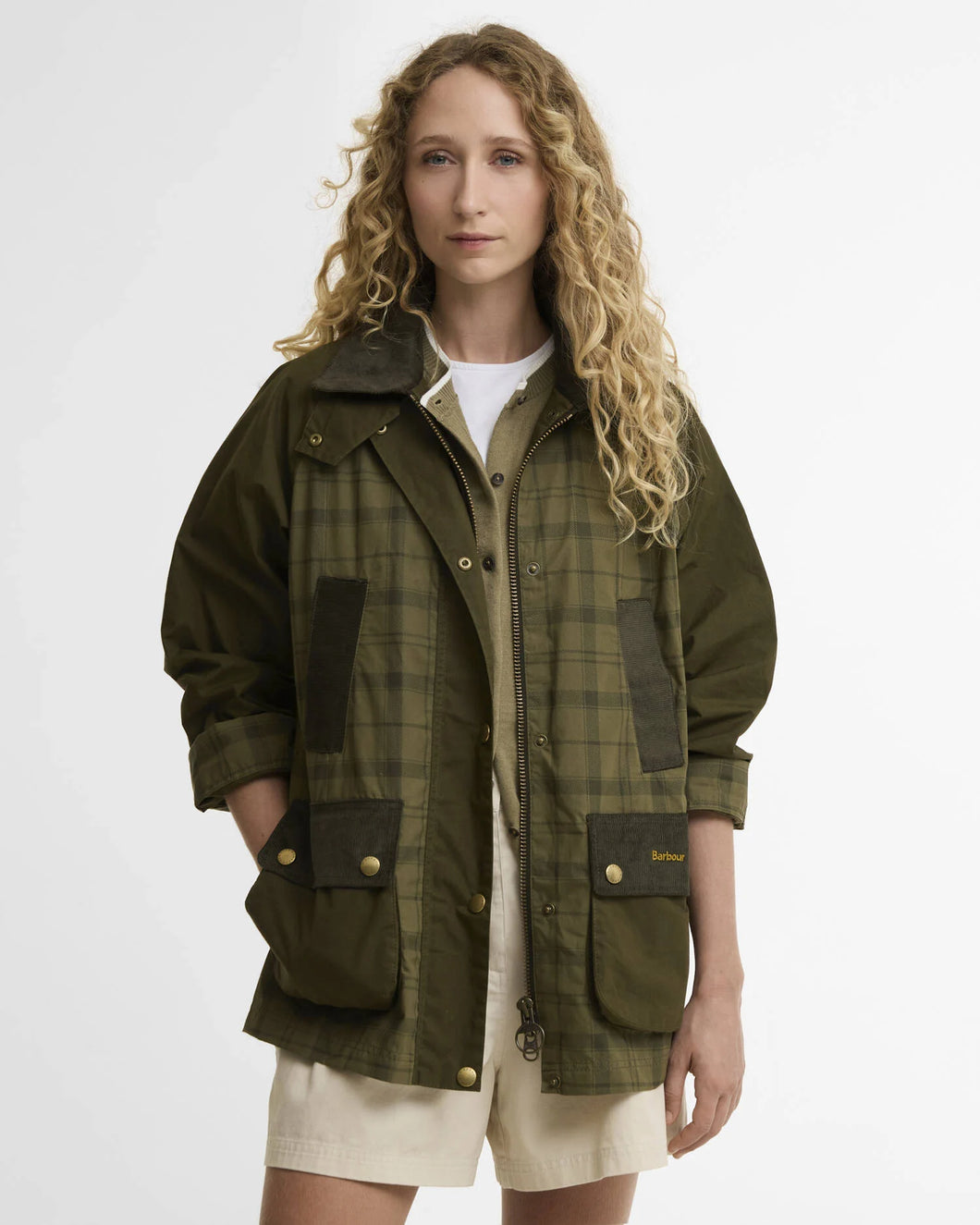 Barbour Women's Modern Tartan Beadnell Casual Jacket | Dusky Barbour Women's Modern Tartan Beadnell Casual Jacket | Dusky