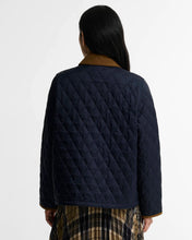Load image into Gallery viewer, Barbour Women's Icons Cropped Liddesdale Quilted Jacket | Dark Navy &amp; Birchwood