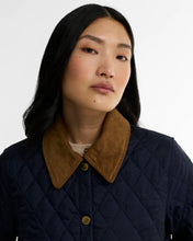 Load image into Gallery viewer, Barbour Women's Icons Cropped Liddesdale Quilted Jacket | Dark Navy &amp; Birchwood