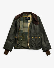 Load image into Gallery viewer, Barbour Women's Cropped Beadnell Waxed Jacket | Sage Ancient