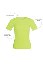 Load image into Gallery viewer, FINAL SALE Hunter Bell Lee Top Neon Ribbed Knit Short Sleeve Tee | Neon Yellow