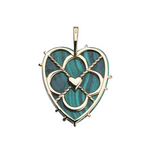 Load image into Gallery viewer, Jane Win LOVE Carry Your Heart Pendant Malachite On 18&quot; Drawn Link Chain