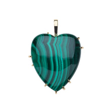 Load image into Gallery viewer, Jane Win LOVE Carry Your Heart Pendant Malachite On 18&quot; Drawn Link Chain