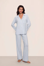 Load image into Gallery viewer, Eberjey Gisele TENCEL™ Modal Long PJ Set | Ice Blue &amp; Ivory