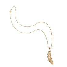 Load image into Gallery viewer, Jane Win LUCKY Feather Pendant On 18-20" Delicate Chain