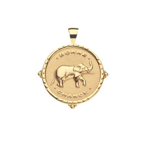 Jane Win LUCKY JW Elephant Original Pendant Coin | Bonne Chance