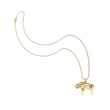 Load image into Gallery viewer, Jane Win Lucky Bonne Chance Elephant Charm On 16-18" Classic Rolo Chain