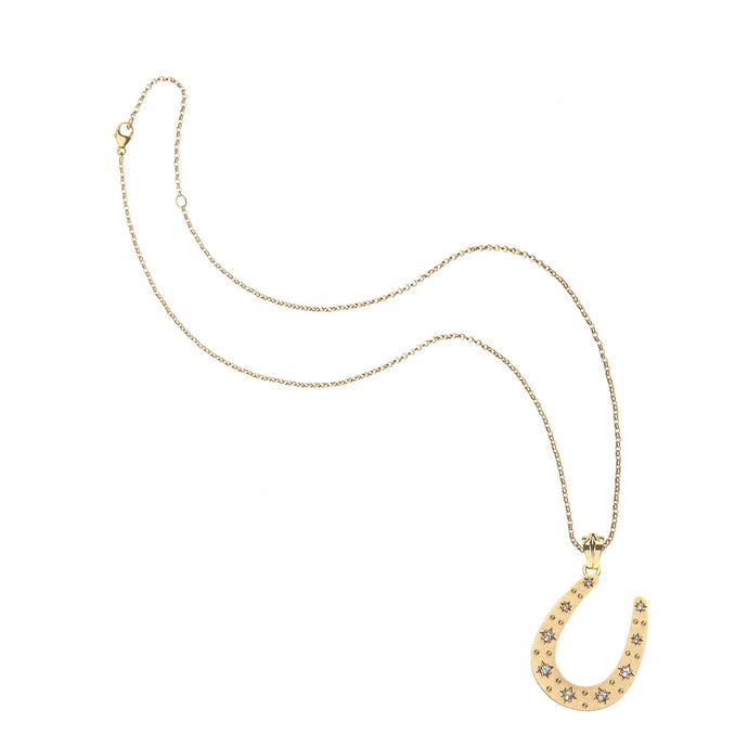 Jane Win Lucky Starry Horseshoe Pendant On 16-18