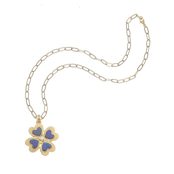 LUCKY in Love Clover Pendant with Lapis | 18