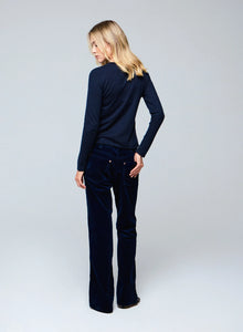 Majestic Filatures 100% Machine Washable Cashmere Long Sleeve Crewneck | Marine Navy