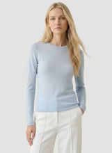 Load image into Gallery viewer, 100% Machine Washable Cashmere Long Sleeve Crewneck Tee | Ocean Blue
