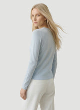 Load image into Gallery viewer, 100% Machine Washable Cashmere Long Sleeve Crewneck Tee | Ocean Blue