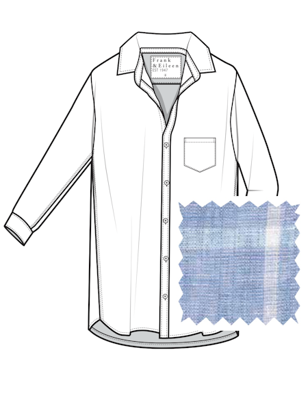 Frank & Eileen Mackenzie One Size Button Up Shirt | Heather Blue Pink Linen
