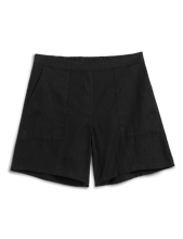 Load image into Gallery viewer, Frank &amp; Eileen Maddie Pull On Golf Short | Washed Linen | Black