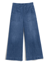 Load image into Gallery viewer, Frank &amp; Eileen Madeline Patch Pocket Pull On Pant | Famous Denim Distressed Indigo Wash