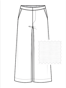 Frank & Eileen Maisie Pull On Crop Wide Leg Linen Pant | White