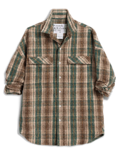 Load image into Gallery viewer, Frank &amp; Eileen McLoghlin Utility Shirt | Brown and Green with Sand Plaid