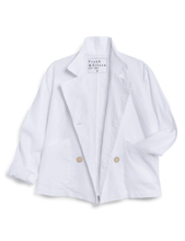Load image into Gallery viewer, Frank &amp; Eileen Mini Belfast Cropped Peacoat | Italian Performance Linen | White