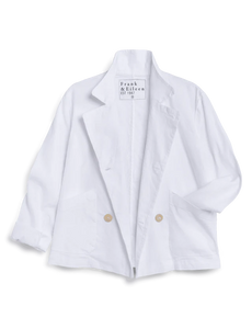 Frank & Eileen Mini Belfast Cropped Peacoat | Italian Performance Linen | White