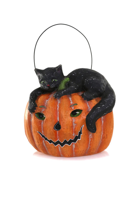 Cat & Jack-O-Lantern Halloween Bucket