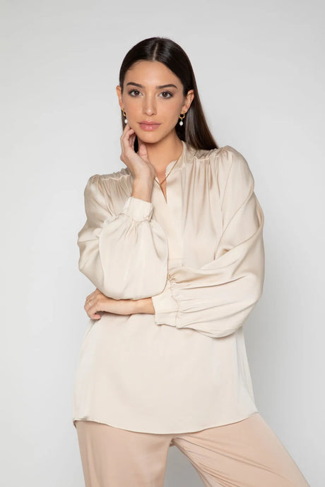 Nouvelle Silk 95 Madras Blouse | Almondine