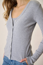 Load image into Gallery viewer, Marea Pointelle Cardigan | Grey