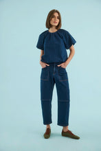 Load image into Gallery viewer, Hunter Bell Mika Top | Puff Sleeve Denim Top