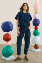 Load image into Gallery viewer, Hunter Bell Mika Top | Puff Sleeve Denim Top