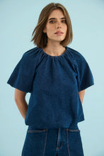 Load image into Gallery viewer, Hunter Bell Mika Top | Puff Sleeve Denim Top