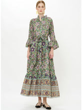 Load image into Gallery viewer, Oliphant Ruffle Collar Bell Maxi | Matera Green