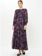 Load image into Gallery viewer, Oliphant Smocked Top Maxi | Suzani Navy