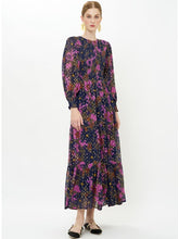 Load image into Gallery viewer, Oliphant Smocked Top Maxi | Suzani Navy