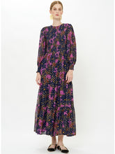 Load image into Gallery viewer, Oliphant Smocked Top Maxi | Suzani Navy