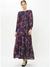 Load image into Gallery viewer, Oliphant Smocked Top Maxi | Suzani Navy