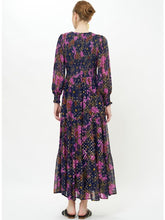 Load image into Gallery viewer, Oliphant Smocked Top Maxi | Suzani Navy