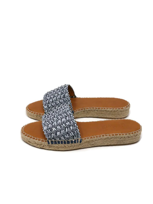 Le Mogador Saran Sandal | Natural & Blue