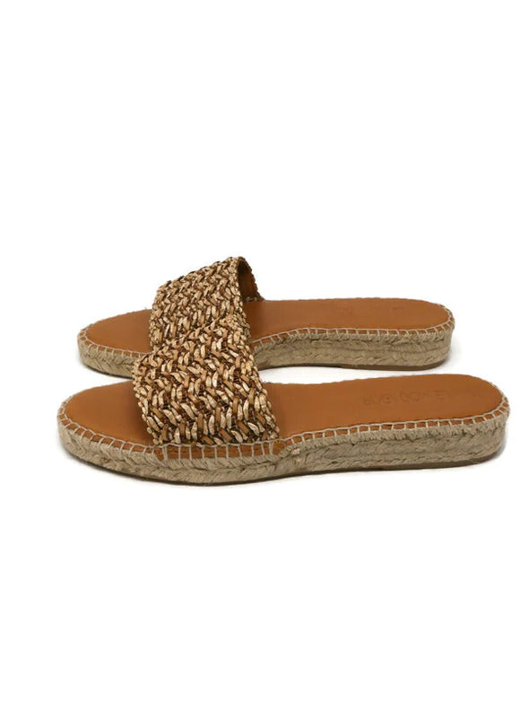 Le Mogador Saran Sandal | Natural & Blue