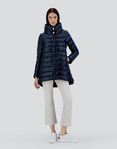 Herno Iconico Amelia A-Line Down Coat | Navy Blue
