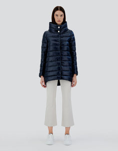 Herno Iconico Amelia A-Line Down Coat | Navy Blue