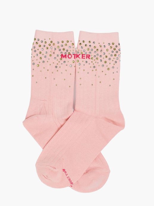 Mother The Half Step Pink Crystal MF SOCKS