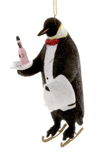 Penguin Champagne Butler Ornament