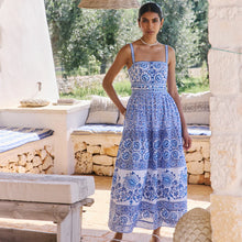 Load image into Gallery viewer, FINAL SALE Pink City Prints Nuri Dress | Azure Blue