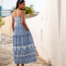Load image into Gallery viewer, FINAL SALE Pink City Prints Nuri Dress | Azure Blue