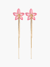 Load image into Gallery viewer, Nach France Pink Lily Fringe Earrings