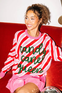 Queen Of Sparkles Candy Cane Queen Sweater