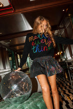 Load image into Gallery viewer, Queen Of Sparkles MERRY EVERYTHING Sweater | Black