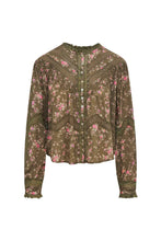 Load image into Gallery viewer, Loveshackfancy Ravelle Floral Button Down Top | Bancha Green