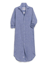 Load image into Gallery viewer, Frank &amp; Eileen Rory Maxi Shirt Dress | Blue Linen Hearts
