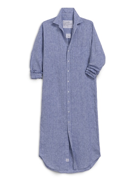 frank & eileen shirt dress Frank & Eileen Rory Maxi Shirtdress in Blue Linen, S